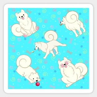 Samoyeds All Over! Sticker